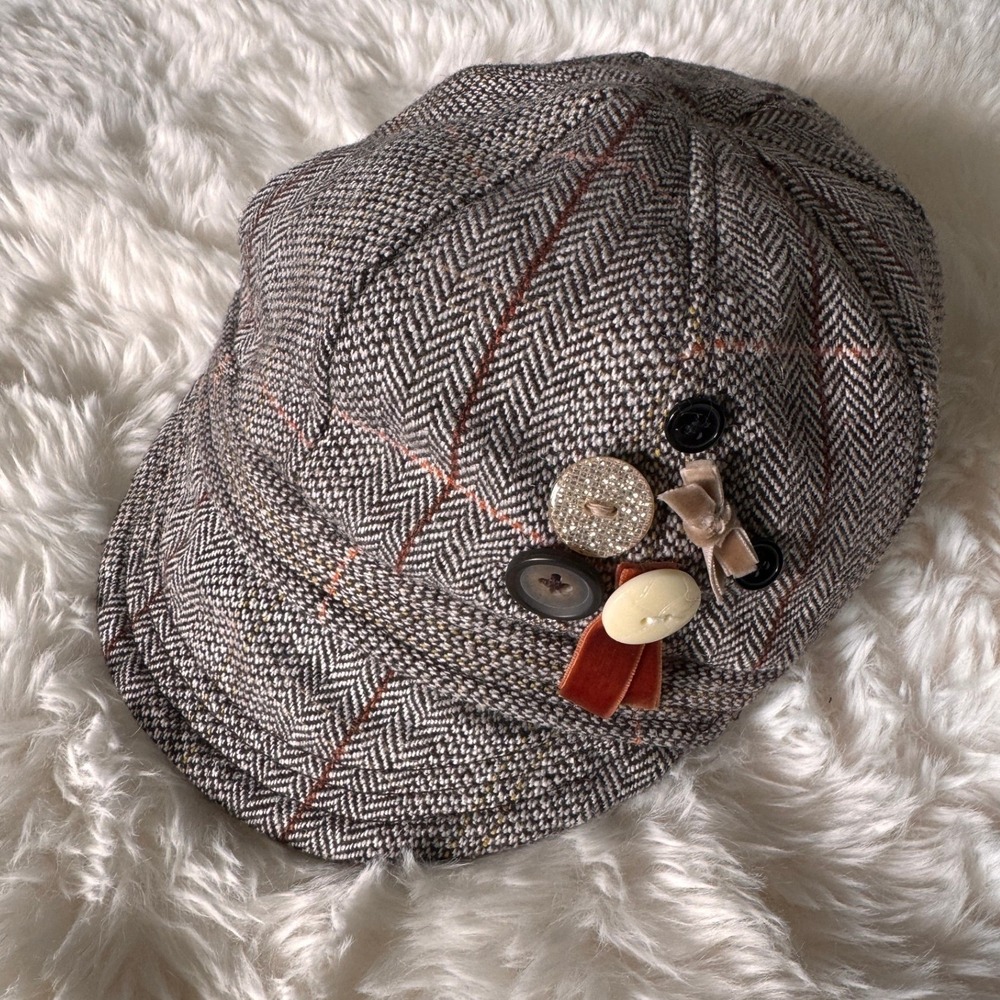 Coquette Cottagecore Tweed Newsboy Hat Vintage Academia Aesthetic Cap